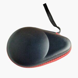 Hard Shell Case Small Sound Equipment Travel Zipper Strap Black Red